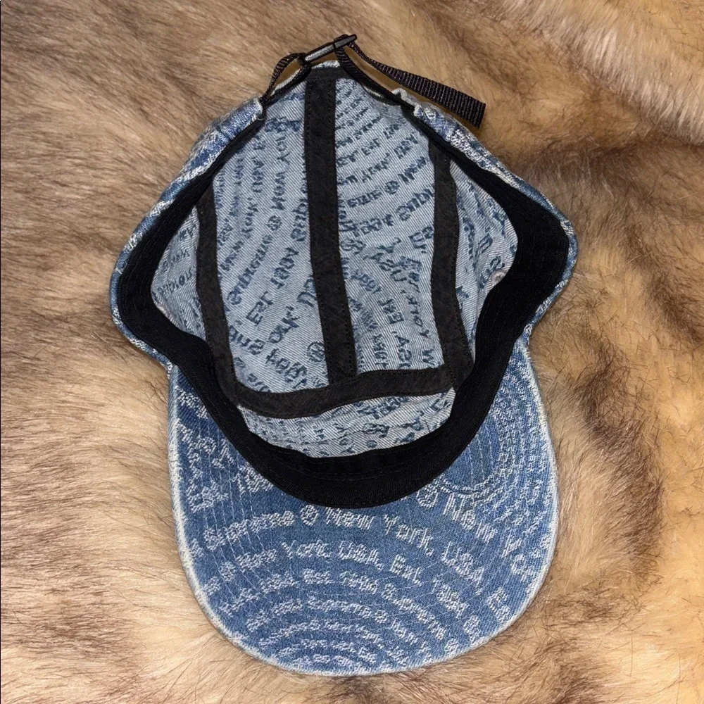 Supreme cotton Cap Navy RARE Hat 5 Panel - Picture 4 of 7